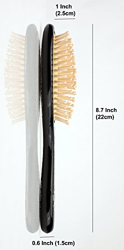 Antique Alive Butterfly Black Mother of Pearl Inlay Hair Brush - Detangling & Scalp Massage, Gift Ready