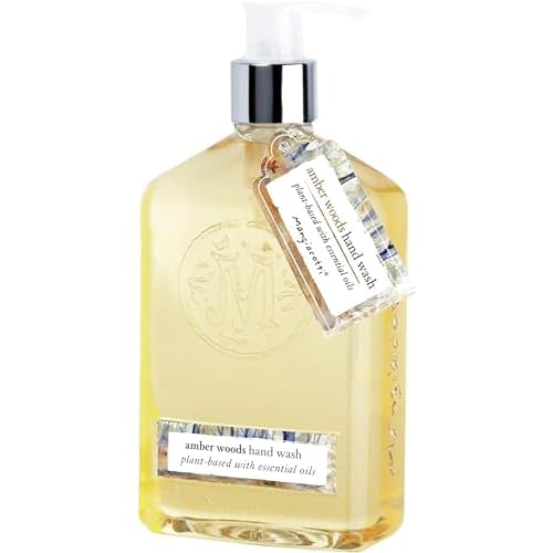 Mangiacotti Liquid Hand Soap Naturally Plant Based Hand-Wash with Vitamin E and Fragrant Essential Oils,12-Ounce, Amber Woods