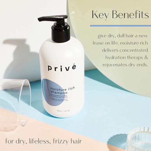 Hydrating Moisture Rich Shampoo for Dry Frizzy Hair - 10 oz - Vegan & Sulfate-Free