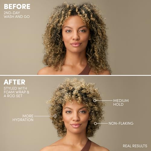 Mizani Foam Wrap Curly Hair Styling Foam - Anti Frizz Moisturizing Hair Mousse with Shea Butter, Smooth and Shine, Non-Greasy, Silicone-Free, Free from Drying Alcohols