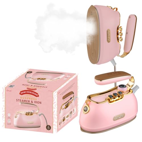 Salav Retro Handheld Steamer & Iron for Clothes - Rose 1000W