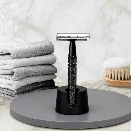 Razor and Brush Stands Shaving Shaver Stand ¡¦ (Black Razor Stand Eccentric Cylinder)