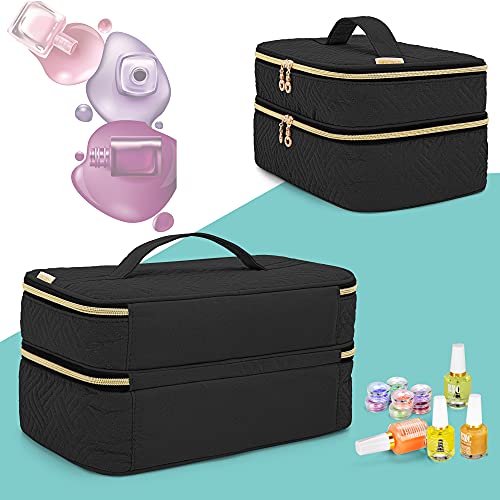 BAFASO Nail Polish Organizer Holds 40 Bottles - Black, Resizable Divider