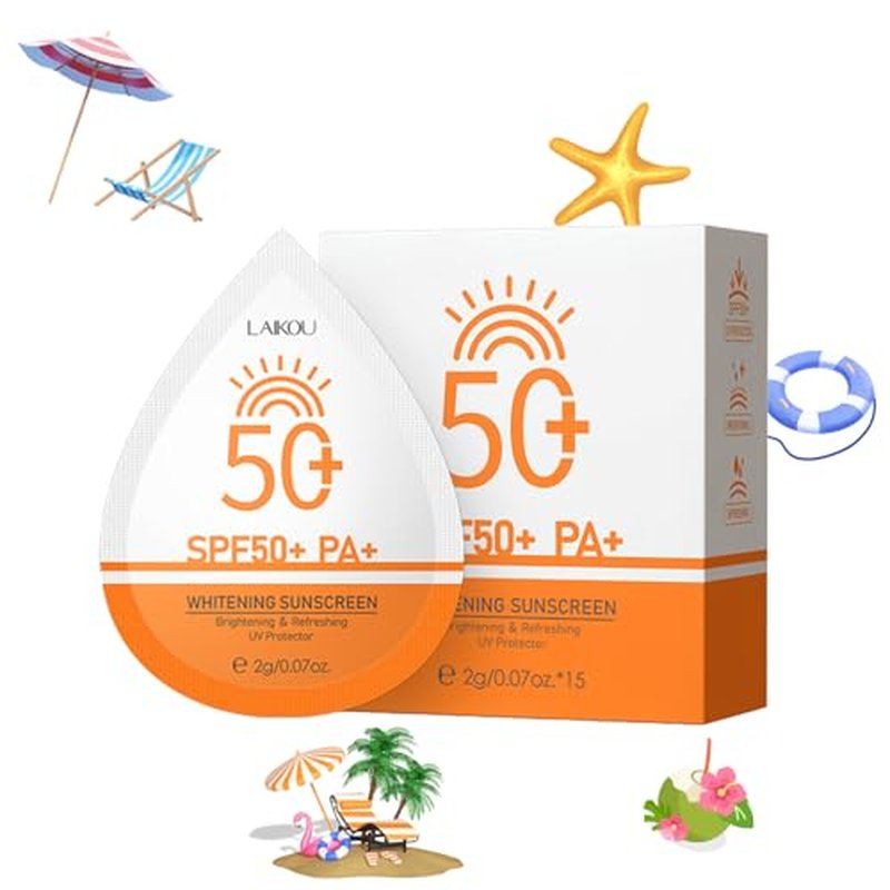 2g*15PCS Travel Size Sunscreen SPF50+ PA+ ? Mini Sunscreen for Face & Body, Waterproof, Non-Greasy, Perfect for Outdoor, Beach, Daily Use, Summer Party & Thank You Gifts