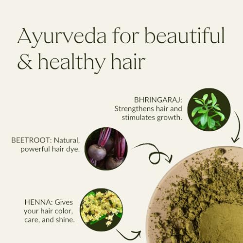 Khadi Natural Hair Color Mahogany - 100% Herbal Dye for Red to Dark Red-Brown