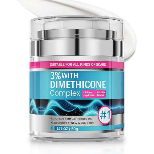 Silicone Scar Cream, Scar Treatment for Improves Skin Texture & Helps Remove Acne, Stretch Marks, Surgery, C Section, Burn, Keloid & Hypertrophic Scars 1.76 Oz (50g)