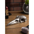 The Vault Raven Skull Handheld Makeup Mirror - Antique Silver