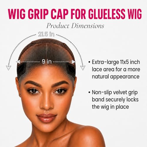BuyaCraft Brown Max Wig Grip Cap 11x5 HD Transparent Lace for Glueless Wigs