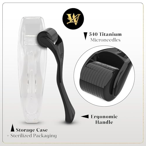 Derma Roller for Skin, Hair & Beard ? Women and Men Titanium Microneedling Roller for Face & Scalp, Safe & Easy to Use 0.25mm