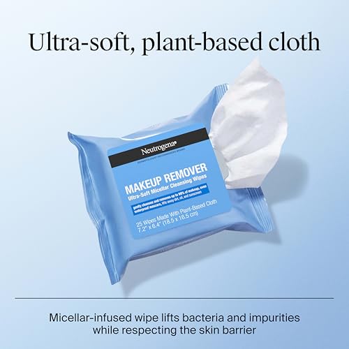 Neutrogena Makeup Remover Wipes 6 Pack (150 Count) Ultra-Soft Micellar Cleansing
