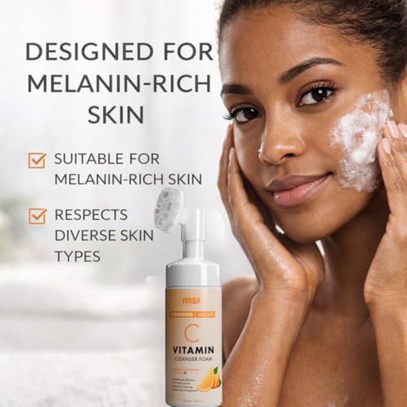 IYASA Vitamin C Foaming Face Cleanser ? Gentle Daily Mousse With Amino Acids & Coconut Cleanser ? Helps Remove Impurities & Supports Smoother-Feeling Skin ? Suitable for Melanin-Rich Skin ? 150 ml