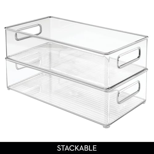 Stackable Fridge Storage Bins Set of 6 - Clear Refrigerator Organizers