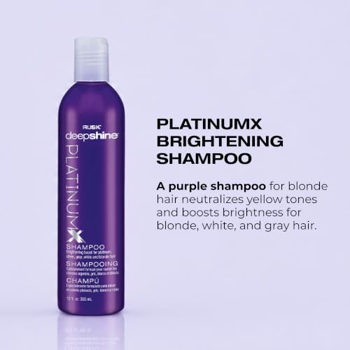 RUSK Deepshine PlatinumX Purple Shampoo 33.8 Oz with Citrus & Honey - Brightening for Blonde & Gray Hair