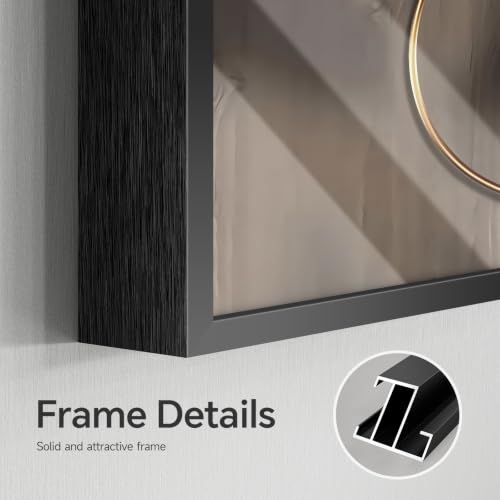 Brown 48x24 Inch Horizontal Modern Wall Art - Framed Abstract Decor