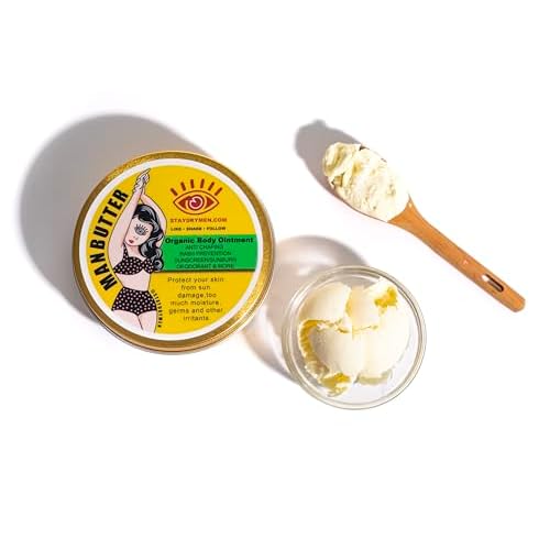 Manbutter Body Butter 4oz Full Skincare Healing Balm for Dry Skin Nourishing Moisturizer Natural Ingredients Soothing Relief