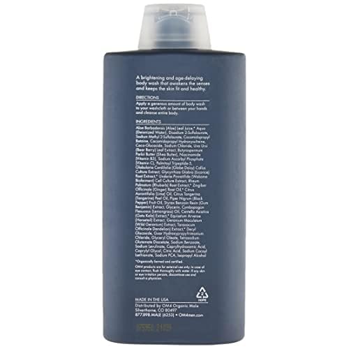Organic Male OM4 Refresh: Lime Ginger Brightening Body Wash - Mens bodycare with Vitamin C to Cleanse and Nourish