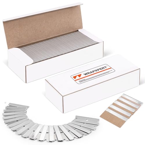 WRAPXPERT Single Edge Razor Blades,100 Pack Razor Blades Single Edge,Stainless Steel Blade for Standard Scraper Tool,Glass & Paint Scraper