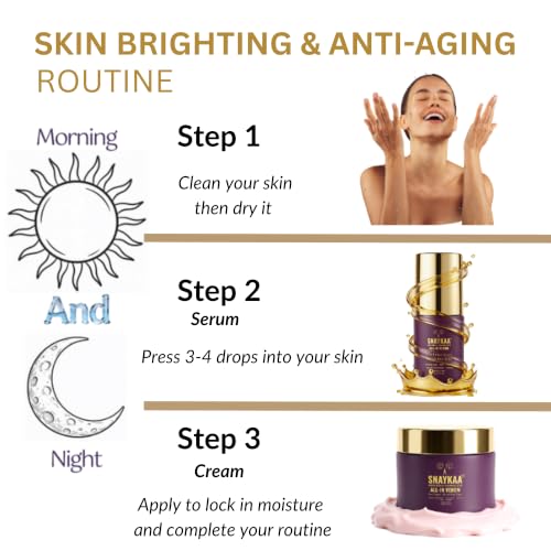 SNAYKAA Brightening Face Serum with Niacinamide & Vitamin C - Vegan, Hydrating, Anti-Aging