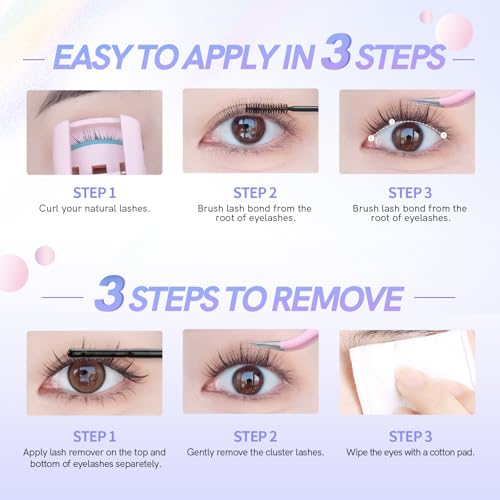 MLEN DIARY Natural C Curl Eyelash Clusters O-Tulip 10.5-13.5MM 105pcs Wispy Lash Clusters Kit Short Lightweight Handmade PBT Fiber for Bigger Eyes (O-Tulip 10.5-13.5MM)