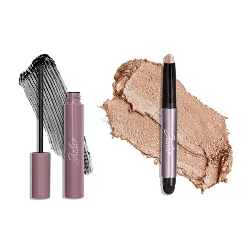 Julep Eyeshadow 101 Cream-to-Powder Waterproof Shadow Stick ? Sand Shimmer, Buildable Lengthening Lash Mascara Black,
