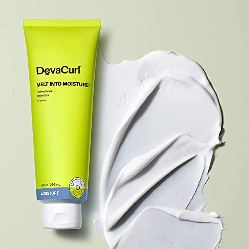 DevaCurl Melt Into Moisture Treatment Mask - 8 fl oz - Reduces Tangles & Frizz, Nourishes Curly Hair