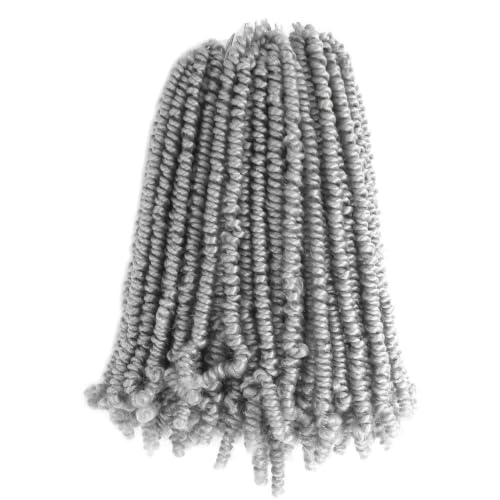 Grey Pre-Twisted Short Bob Crochet Hair for Black Women - 10 Inch, 7pcs