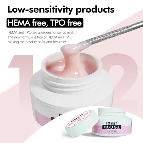 FZANEST Builder Gel in Jar 38g (6pcs) HEMA/TPO-Free UV/LED Soak-Off - Multicolor