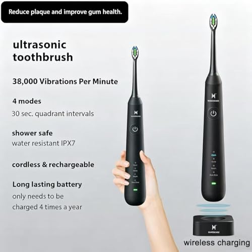 HUACO CARE Black Water Flosser & Electric Toothbrush Combo – Oral Hygiene Kit