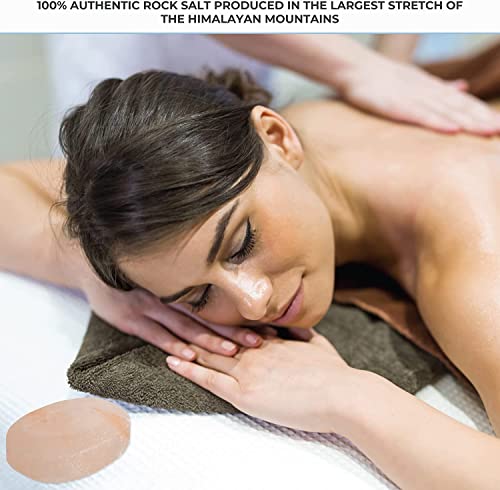 Pink Himalayan Salt Massage Stones Pack of 6 - Hand-Carved Spa Therapy Tools