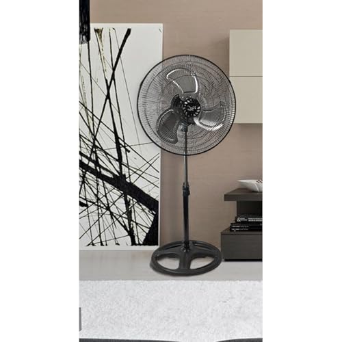 Vie Air 18-Inch Industrial Heavy Duty Pedestal Oscillating Metal Fan, Black - Variation: 18 Inch Pedestal