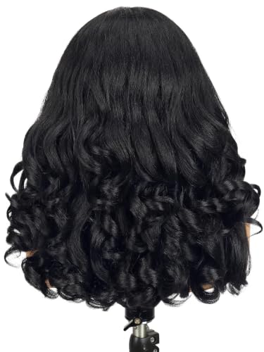 Black Quantum Love 13x6 Lace Front Yaki Curly Synthetic Wig for Black Women - Variation: 18