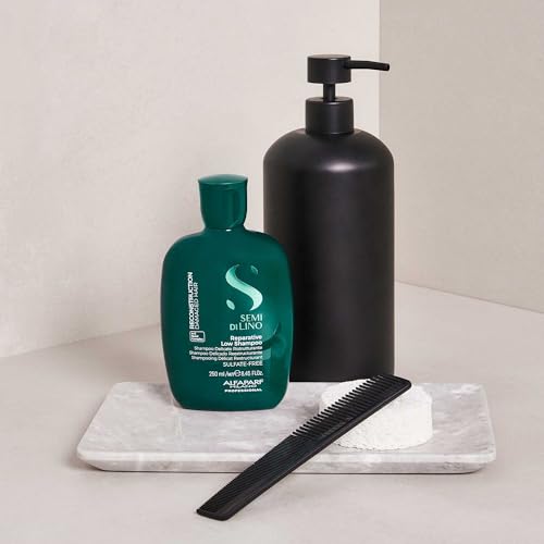 ALFAPARF MILANO Semi di Lino Reconstruction Reparative Sulfate Free Shampoo for Damaged Hair - Color Safe - Repairs, Restores Fiber & Elasticity - Paraben Free - Vegan (8.45 oz)