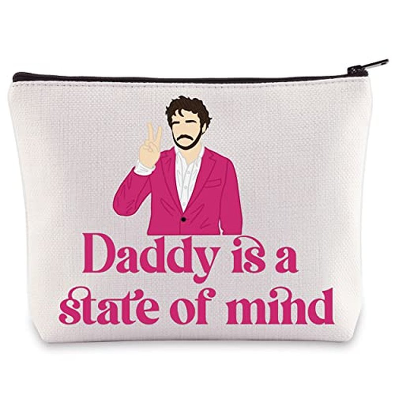 BWWKTOP Daddy Cosmetic Makeup Bag Actor Movie Fans Gifts Daddy Is A State Of Mind Makeup Zipper Pouch Bag Actor Quote Merchandise (Daddy Is State)
