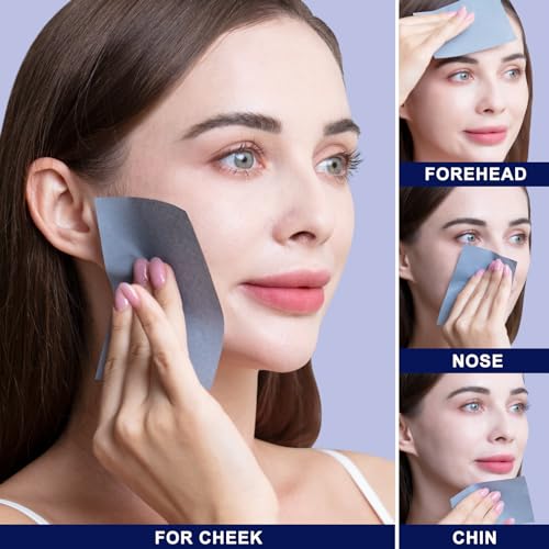 Teenitor Bamboo Charcoal Blotting Paper - 1200 Count Oil Absorbing Sheets for Oily Skin Face Oil Control Film