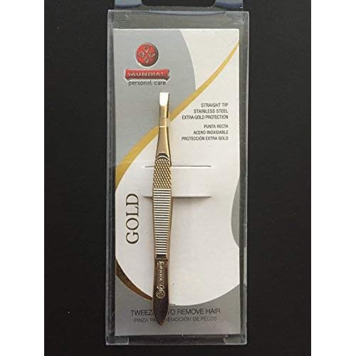 Mundial Gold Tongs Straight Tip S/A Gold