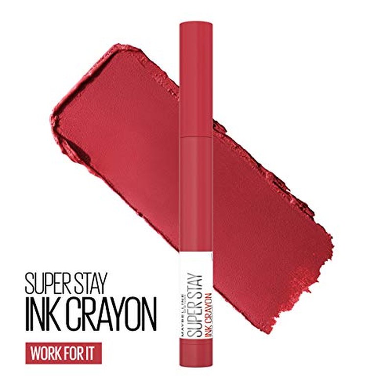 Maybelline New York Maybelline Super Stay Ink Crayon Matte Longwear Lipstick Makeup, Work for It, 0.04 Ounce ., 140 Work For It, 0.04 ounces (Pack of 2)