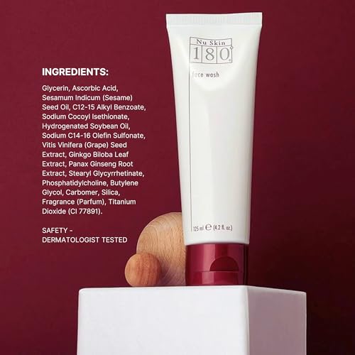 Nu Skin 180¡Ƣç Face Wash | Aging Cleanser | Vitamin C Face Wash for Youthful Appearance | Fine Lines Reduction & Face Moisturizer | 4.2 Fl Oz | 1 Pack