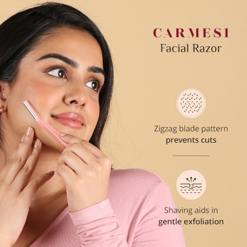 Carmesi Full-Body Shaving Combo with 3 Facial Razors + 1 Body Mini Razor + 1 Bikini Razor | Painless & Precision Face Hair Removal | Prevents Nicks & Cuts | for Smooth Shave | (5 Count)