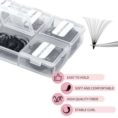 Premade Eyelash Extensions Fans 600pcs 20D D Curl 11-18mm Variation of LASH-600pcs-20D-D-11-18Mix