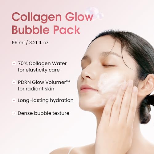 Celare Collagen Glow Bubble Pack | 30s Bubble-to-Glow Firming Serum | PDRN + 700,000 ppm Low-Molecular Collagen Water | Peptide & Protein Complex for Firmer, Radiant Skin | 95 ml / 3.21 fl. oz.