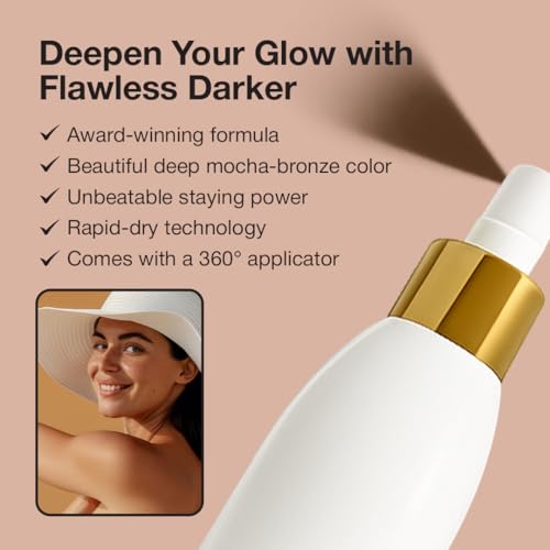 Fake Bake Flawless Darker Self-Tanning Liquid Spray, 6 oz with Body Mate Self-Tanning Applicator