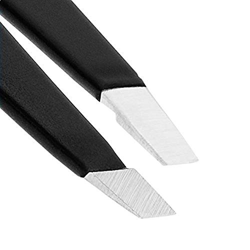Eyebrow Tweezers Women Facial Hair, Stainless Steel Facial Hair Removal Precision Tweezer for Men & Women in Black, Slanted Tip Eyebrow Plucker for Easy Plucking, Professional Tweezers by AURAY (2)