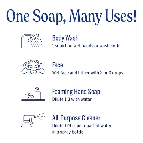 Dr. Bronner's Pure-Castile Magic Soap Liquid (Almond, 32 Ounce) - Made with Regenerative Organic Certified Oils, 18-in-1 Uses: Face, Body, Hair, Laundry, Pets and Dishes, Concentrated, Vegan, Non-GMO