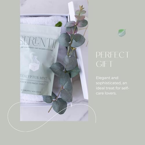 Shower Steamers Aromatherapy 12 Tablets ? Eucalyptus Mint, Relaxation & Stress Relief, Self Care Gift, Spa Essentials, Birthday Gifts for Women & Men, Travel Must-Have