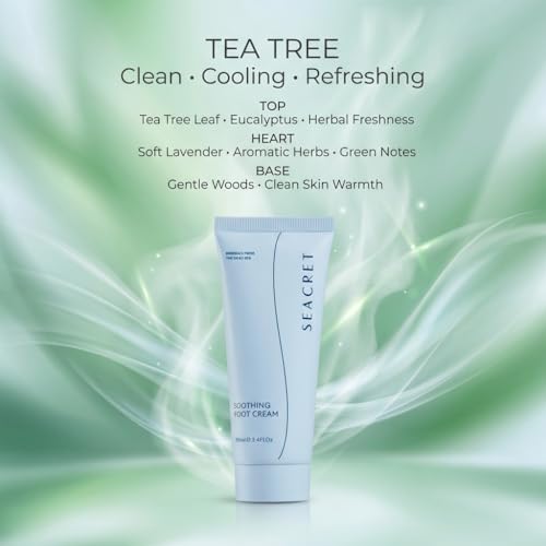 SEACRET Dead Sea Mineral Foot Cream 3.4 fl oz / 100 ml - Soothing & Moisturizing, Vegan & Cruelty-Free