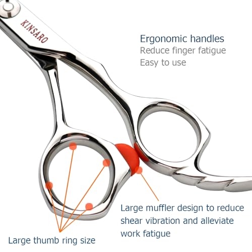 KINSARO 6 Inch Professional Hair Cutting Scissors 440C Steel Shears