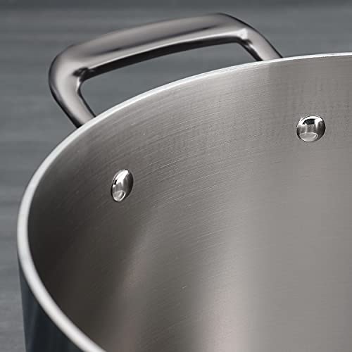 Dutch Oven 5 Quart - Tri-Ply Clad Stainless Steel Cooking Pot with Glass Lid