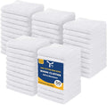 Premium 100% Cotton Washcloths Set - Soft & Absorbent Face & Body Towels, 50 Pack White