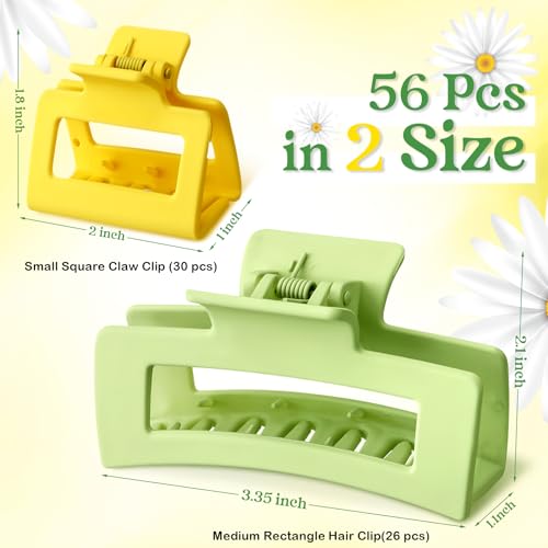 56 Pack Hair Claw Clips for Women & Girls - Colorful Non-Slip Hair Accessories