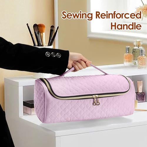 Yarwo Travel Carrying Case Compatible with Dyson Hair Airstrait Straightener and Attachments, Portable Storage Bag for Flat Curling Iron and Hair Tools Accessories, Pink (Patent Pending)